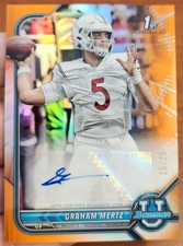 GRAHAM MERTZ 2021-22 BOWMAN UNIVERSITY 1ST CHROME RC ORANGE AUTOGRAPH 15/25