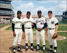 Mantle Mays Aaron Clemente Photo 8X10 - Yankees Giants COLORIZED FREE SHIPPING