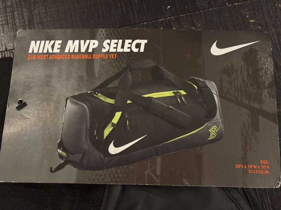 Bolso de Bate de Béisbol Softbol Nike MVP Edge Negro/Verde Neón Nuevo con Etiquetas Foto 2 de 4
