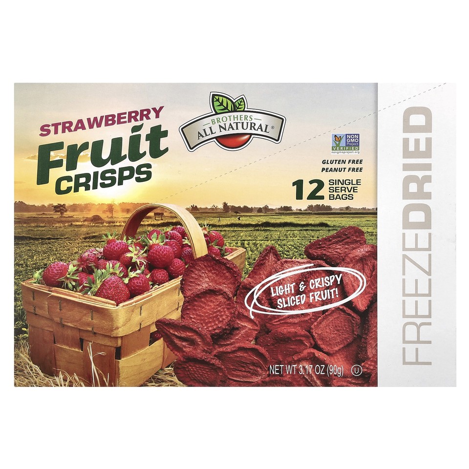 Fruit Crisps, Strawberry, 12 Single-Serve Bags, 0.26 oz (7.5 g) Each