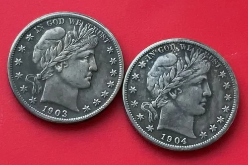 Nice 1903 1904 O Barber Half Dollar 50c High Grade A++++