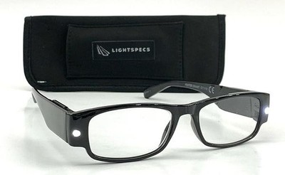 2 Pack- Foster Grant Lighted Reading Glasses LIGHTSPECS Lloyd Black  +3.25  NEW!