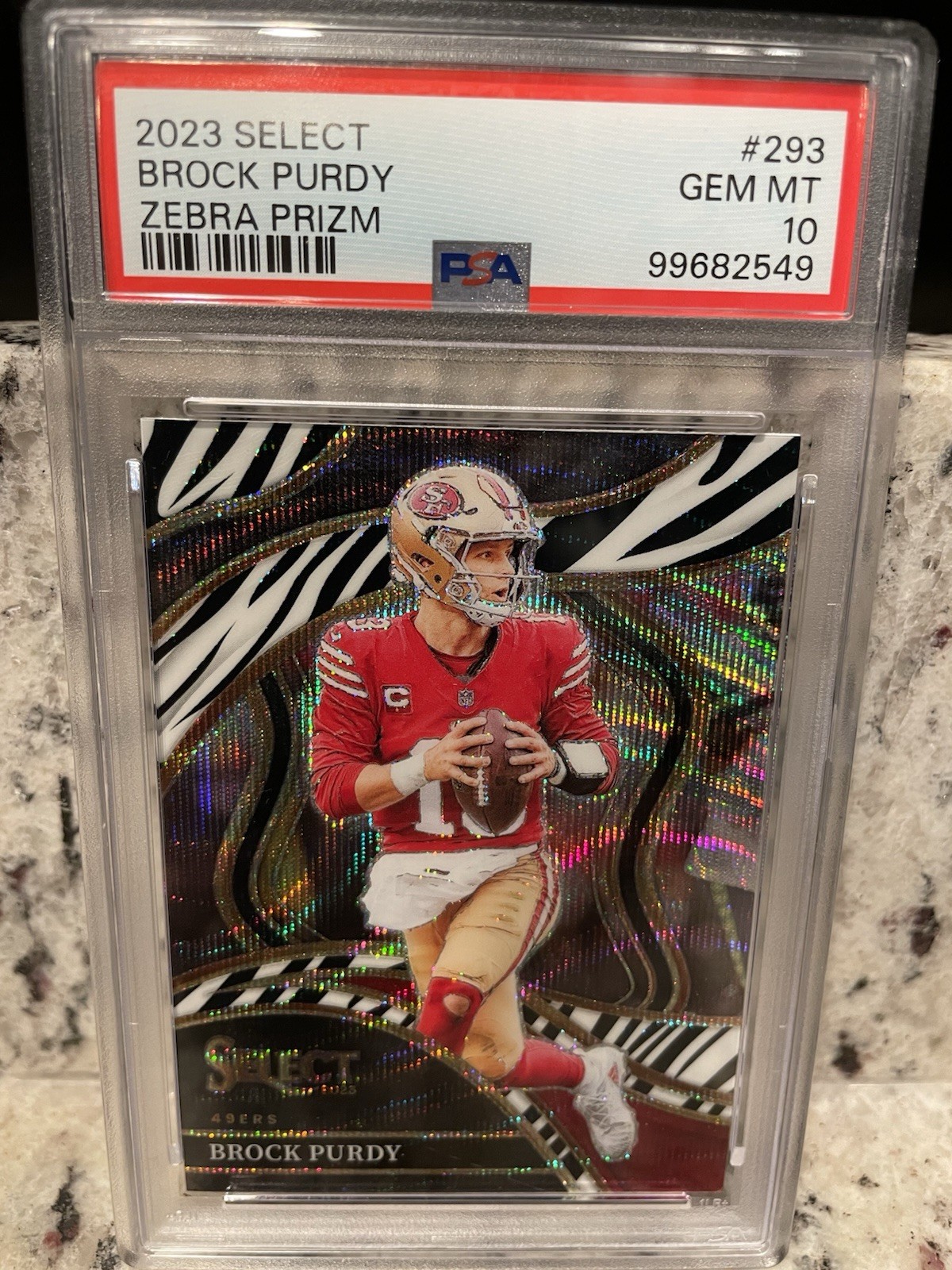 2023 Panini Select - Club Level Brock Purdy #293 Zebra Prizm Case Hit SSP 🦓💎