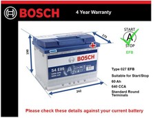 EFB Car Battery fits JEEP COMPASS WRANGLER RENEGADE AVENGER 2007 on Stop Start
