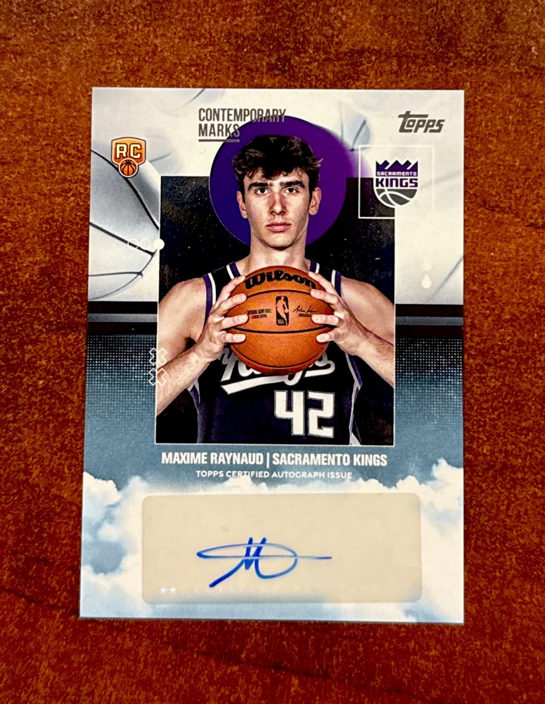 2025-26 Topps Basketball Maxime Raynaud Contemporary Marks Foil SP Auto RC Bulls