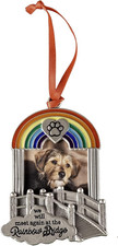 Rainbow Bridge Pet Memorial Photo Ornament, Memorial Christmas Ornament for Dogs