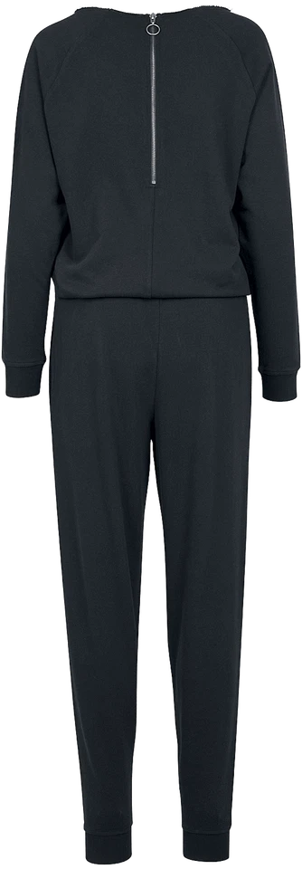 Urban Classics Jumpsuit Damen Ladies Long Sleeve Terry Jumpsuit schwarz - Bild 2 von 4