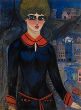 Nahui Olin Signed Oil Painting on Canvas 20x28 in Naif Art..