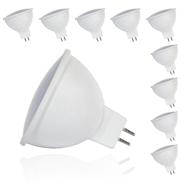 10Er Set LED MR16 GU5.3 Lampe 7W Kaltweiss 120° Leuchtmittel 12V-image