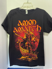 Men's Amon Amarth Black Graphic Tee T-Shirt Viking Metal Band Size Medium
