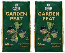 2 x 60 Litre Garden Peat Sphagnum Moss Soil Improver Conditioner Clover Organic