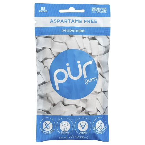Chewing Gum, Peppermint, 55 Pieces, 2.72 oz (77 g)