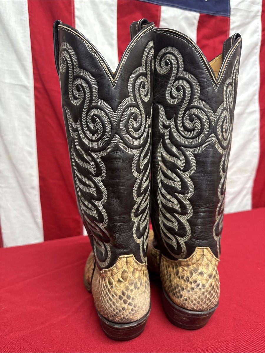 Tony Lama Python Snakeskin Cowboy Western Boots Men's Size 6 E