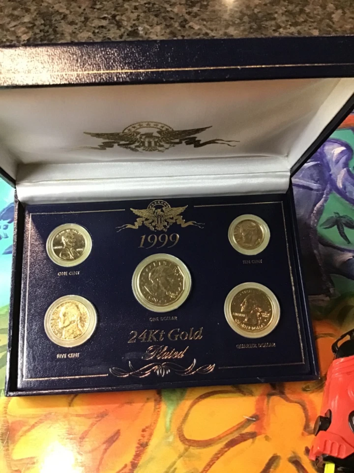 2000 24kt Gold Plated ((US Mint Proof 5 Coin Set Coins)) NRFB NEW IN CASE - Image 3 of 4