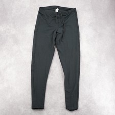 Black Athletic Performance Drawstring Pants Womens L Made in USA
