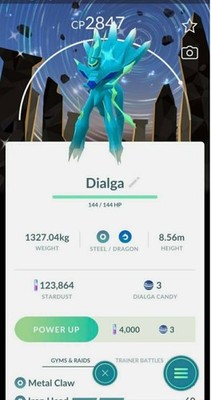 Pokémon Go - Shiny Palkia Dialga background Ruby Go Tour - PTC / Trade / Trinket
