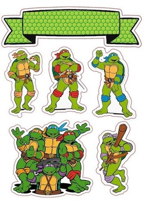Ninja Turtles Essbar Tortenaufleger Torte Geburstag Zuckermasse +NAME
