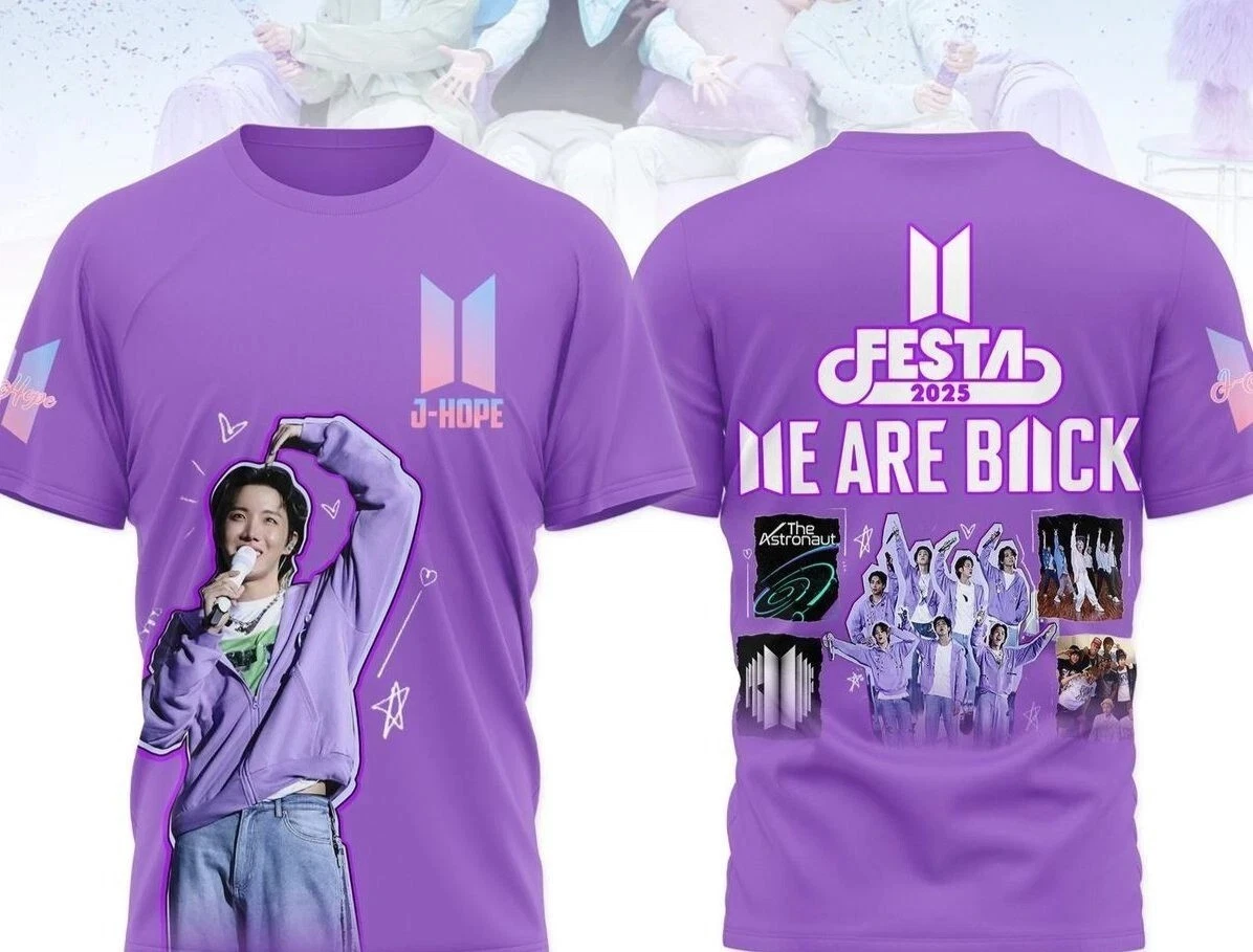 BTS We Are Back Festa 2025 3D T-Shirt, Choose Your Favorite Member, Gift For Fan