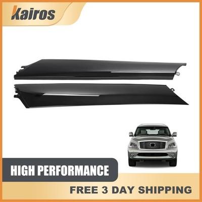 Pairs Left & Right Front Pillar Finisher For Infiniti QX56 QX80 Nissan Armada