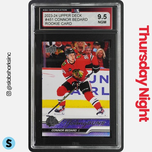 2023 UPPER DECK SERIES 2 #451 CONNOR BEDARD YOUNG GUNS RC ROOKIE KSA 9.5