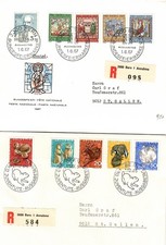 Schweiz: 4 gelaufene FDC als Einschreiben bzw. Expreßsendug