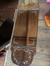 Vintage Three-Piece Etched Floral Vanity Mirror Set Art Deco