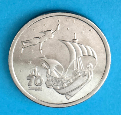 Disneyland 70th Anniversary Coin Medallion Fantasyland PETER PANS FLIGHT Ride