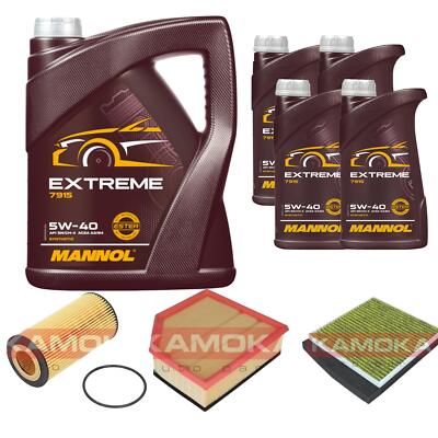 KAMOKA Inspektionspaket MANNOL Extreme 5W-40 9L für Volvo V70 II 2.4 D5 XC70