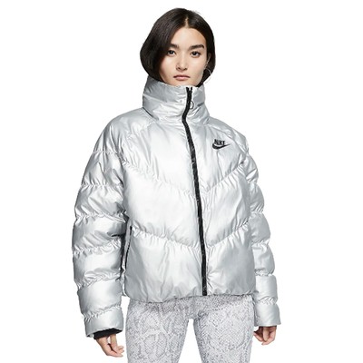 Nike Synthetic Fill Damen-Winterjacke Silber Bomberjacke