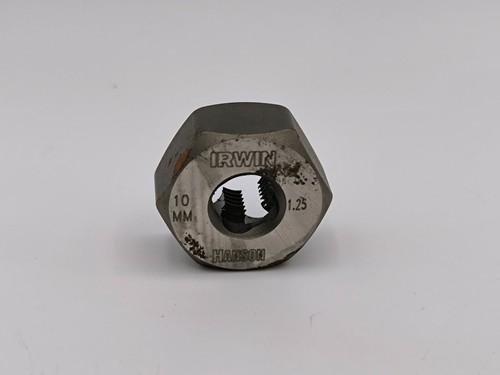 Irwin Hanson Hexagon Metric Die High Carbon Steel 10mm-1.25mm Right Hand