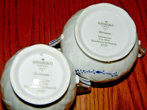 Bernardaud Limoges Vannerie Hortense Azúcar Tazón y Crema Azul Diseño y Recorte - Imagen 4 de 4