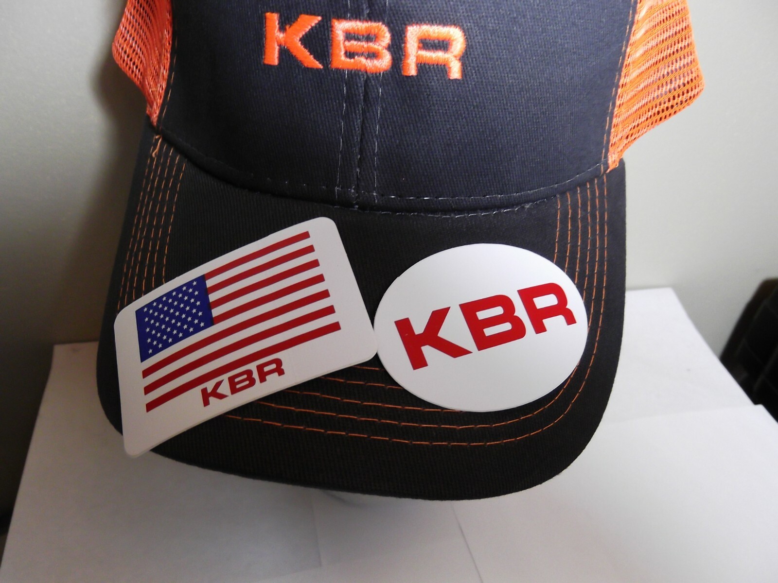 KBR(Halliburton) Orange Hat Rare and Sticker Crane Oilfield