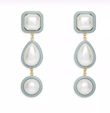 Lele Sadoughi Resin Pearl Linear Earrings