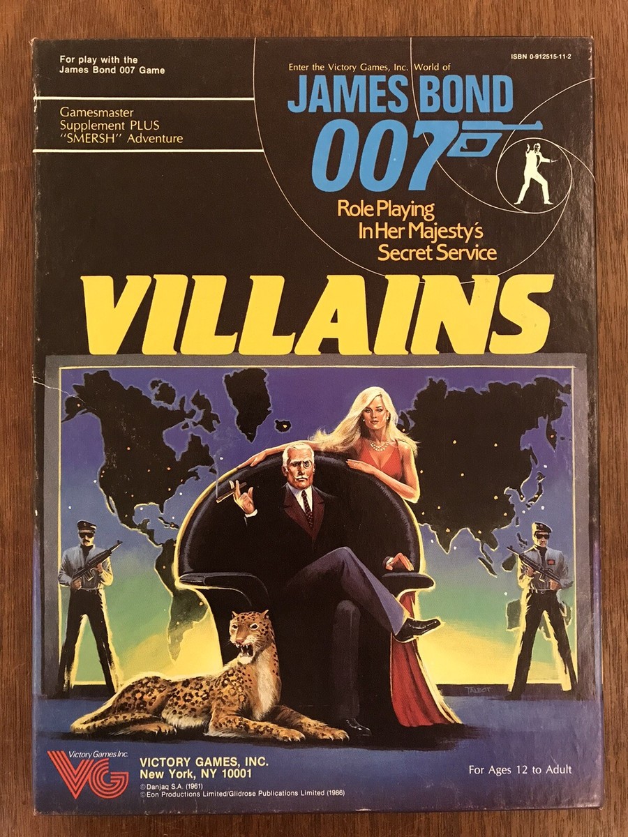RPG, Villains Supplement, James Bond 007, Victory Games/Avalon 