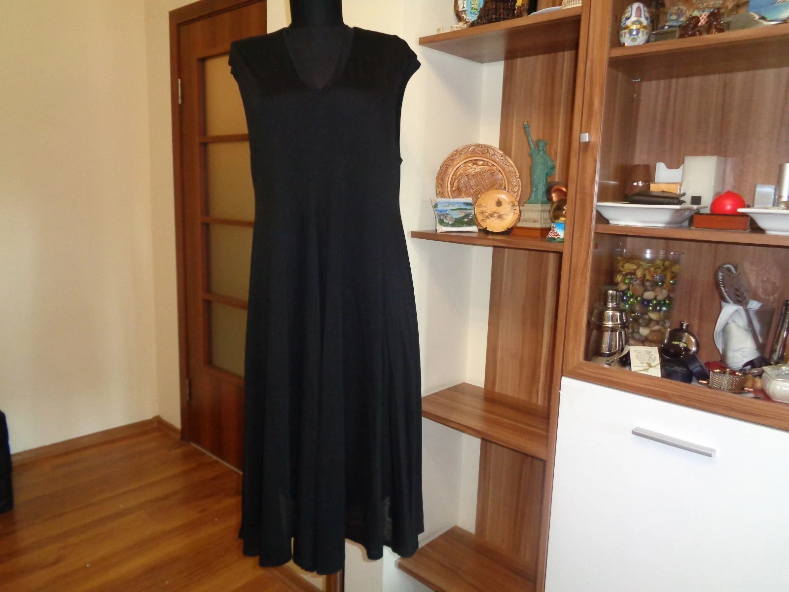 ABITO ACNE STUDIOS NERO ELASTICIZZATO LYOCELL JERSEY SMANICATO SVASATO LINEA A TATA S