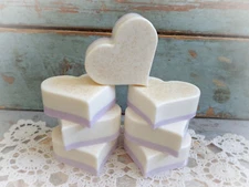 lavender oatmeal soap with shea butter heart shaped hand crafted