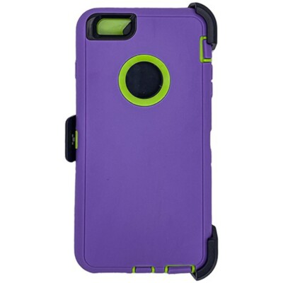 Heavy Duty Case Cover w/Clip LIGHT PURPLE/LIGHT GREEN for iPhone 6+ Plus,6s Plus