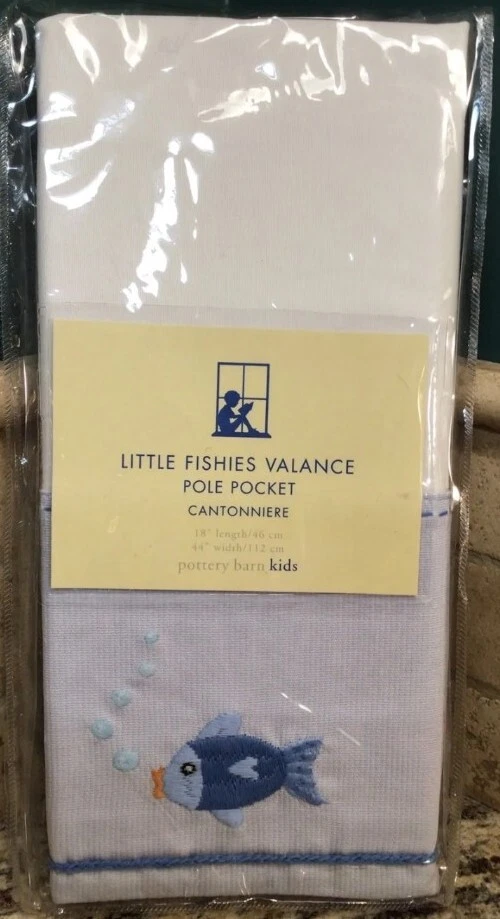 2 Nuevos PECES Cerámica Granero Niños PEQUEÑOS Pescados VALANCE Burbujas Niño 44x18" Foto 3 de 4