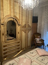 armadio in legno massello stile veneziano colore beig a sei ante doppia stagione