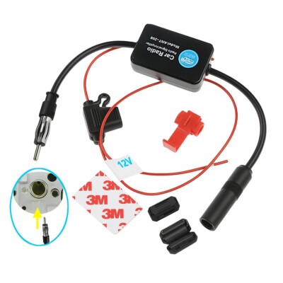 F86 Uni 12V KFZ Auto Radio Antennenverstärker AM/FM Antenne Signal Verstärker