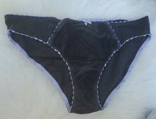 Victoria's Secret Black velvet bow Panty Size Large Y2K