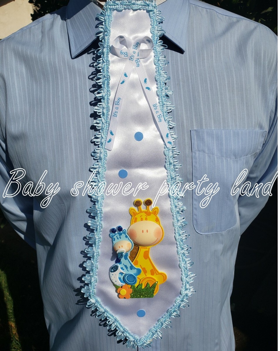 BABY SHOWER DECORATION FOR BOY, DAD TO BE TIE Giraffe Ribbon