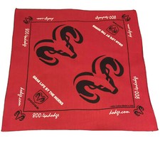Dodge Ram Red Bandana Grab Life By The Horns Made In USA Cotton 20"x21"