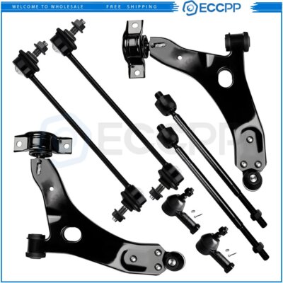 8pcs For 2006-2011 Ford Focus Front Lower Control Arms Tie Rods Suspension Kit
