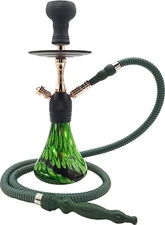 New 16" Pharaohs Beaker Hookah Pipe Complete Set 1 Hose Green Shisha Narghile