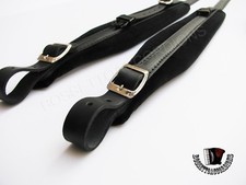 Accordion Shoulder Straps 2 3/8" Genuine Italian Leather / Velvet  BackStrap