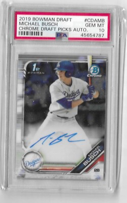 2019 Bowman Draft Michael Busch 1st Chrome Auto #CDA-MB PSA 10 | eBay