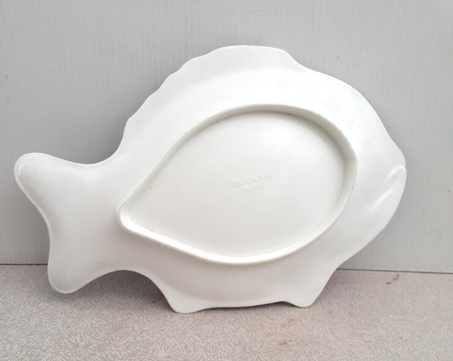Vassoio da portata a forma di pesce blu in melamina Ware blu e bianco 11 x 7,5 - Foto 4 di 5