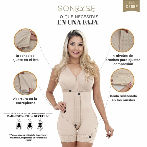 FAJAS COLOMBIANAS ORIGINALES POST SURGERY POSTPARTUM BODY SHAPER SONRYSE 086 - Picture 8 of 12