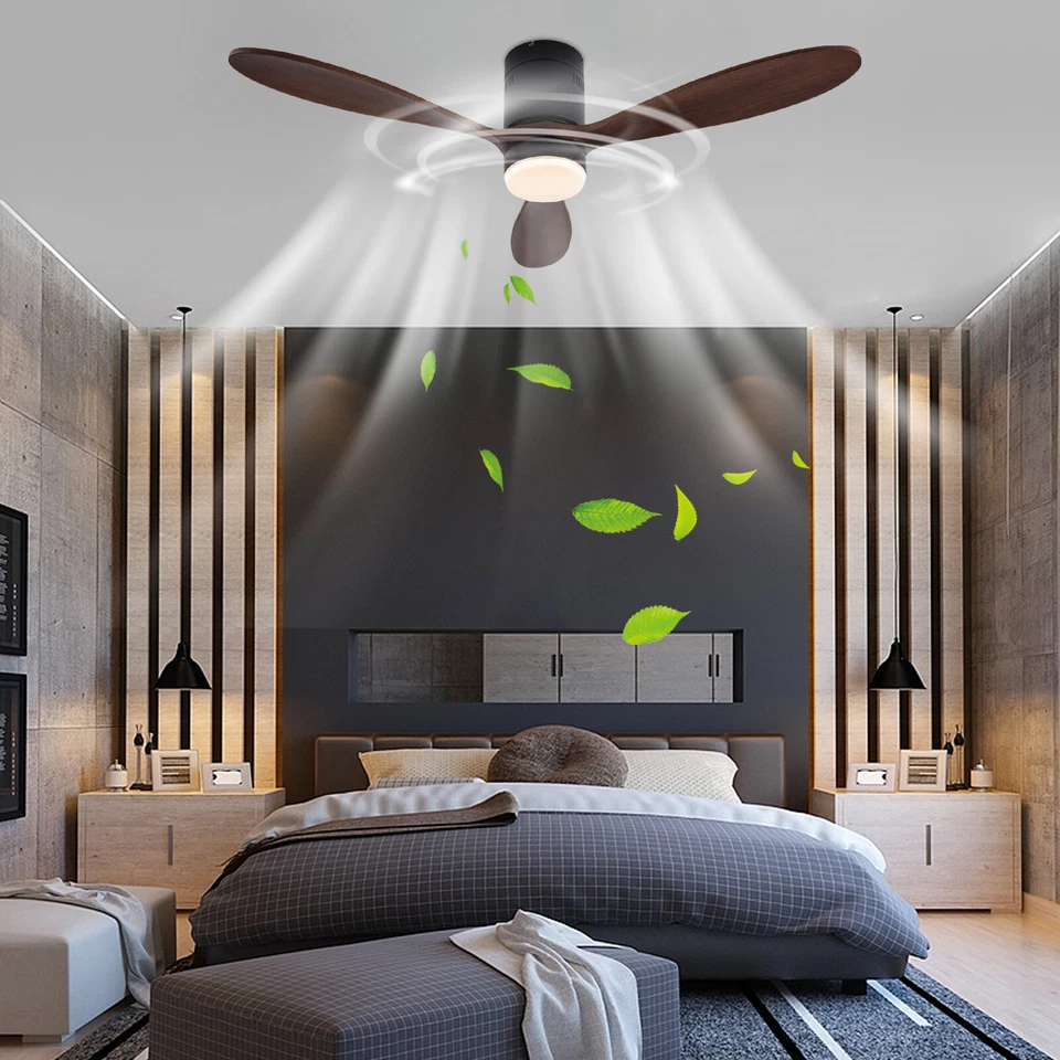 52'' Ceiling Fan Light Brown 3-Color Chandelier Lamp 6 Speeds Lighting Fixture - Image 2 of 4